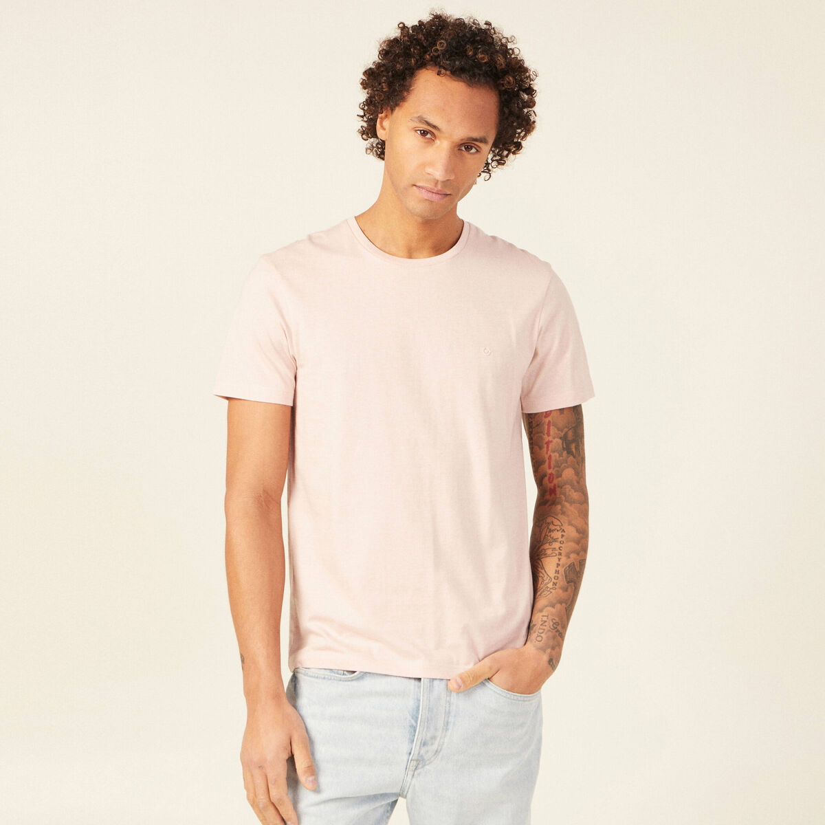 T-shirt éco-responsable vieux rose homme