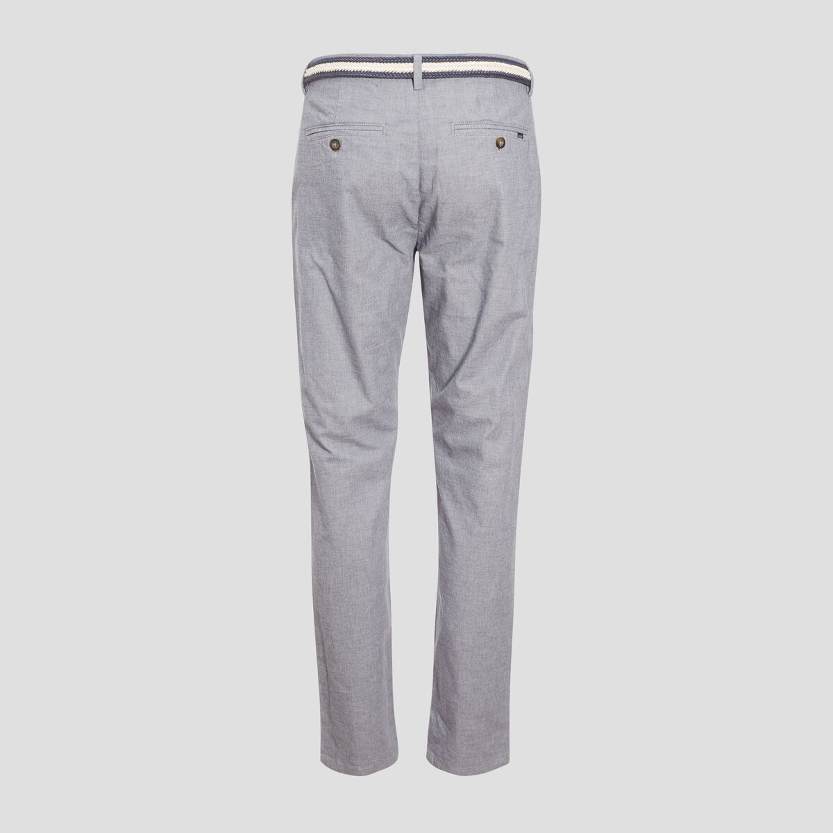 Pantalon chino ceinturé bleu marine homme