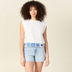 T-shirt sans manches blanc femme