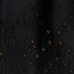 Blouse manches 3/4 brodée noir femme