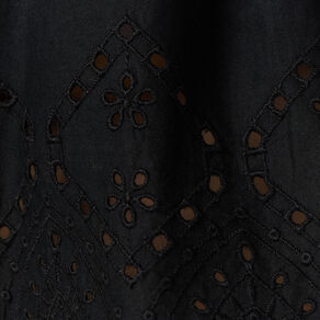 blouse manches 34 brodee noir femme Blouse manches 3/4 brodée noir femme