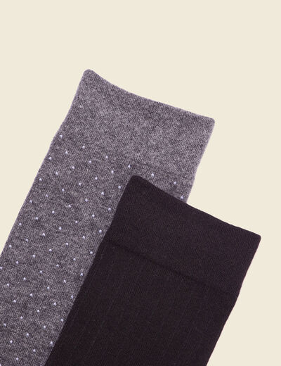 Lot 2 paires chaussettes gris foncé homme