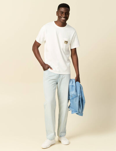 T-shirt manches courtes ecru homme