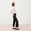 Jeans bootcut cropped taille bascul&eacute;e denim noir femme