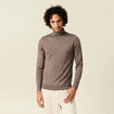 Pull 100% laine mérinos marron foncé homme