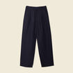Pantalon large &agrave; pinces bleu fonc&eacute; femme