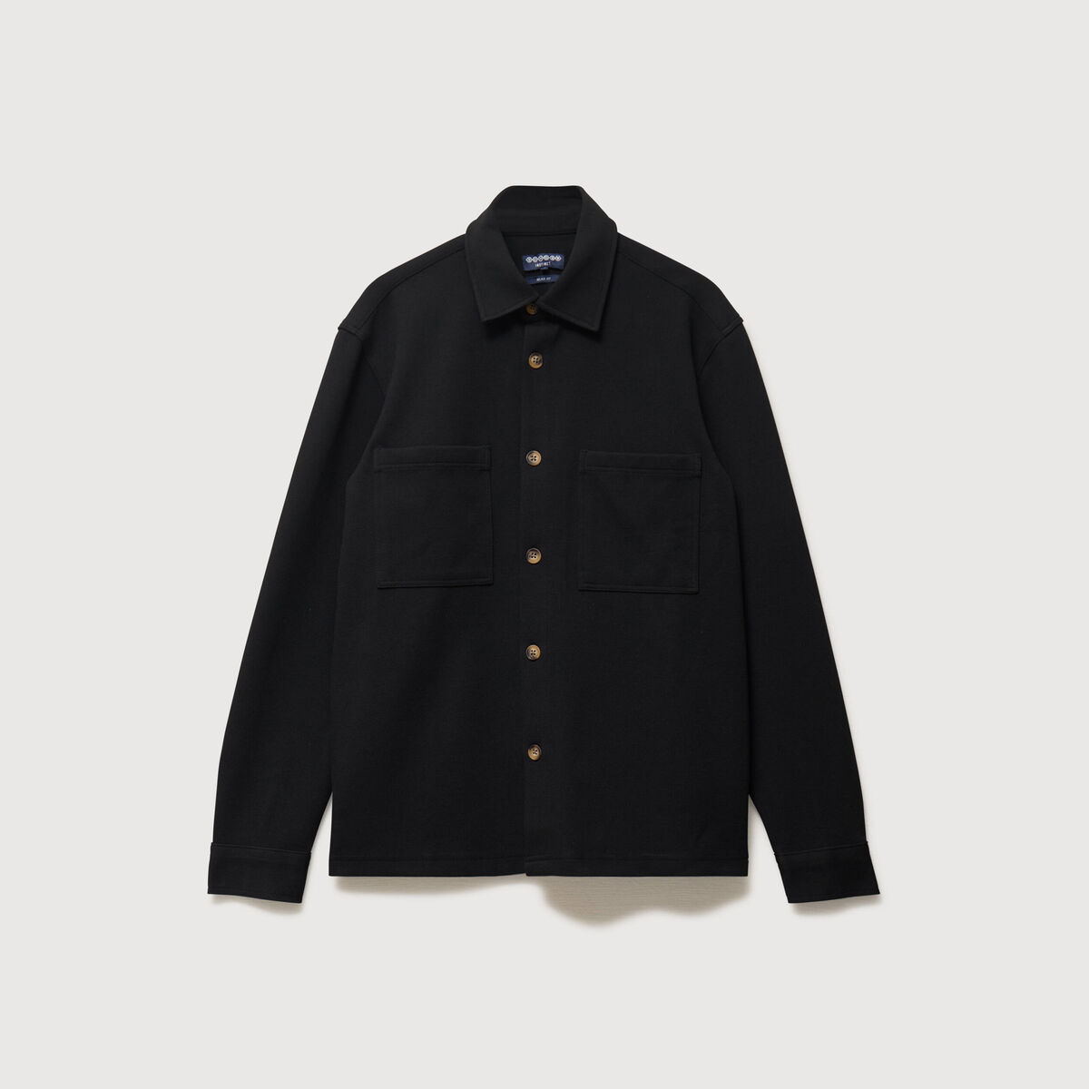Surchemise droite col am&eacute;ricain noir homme