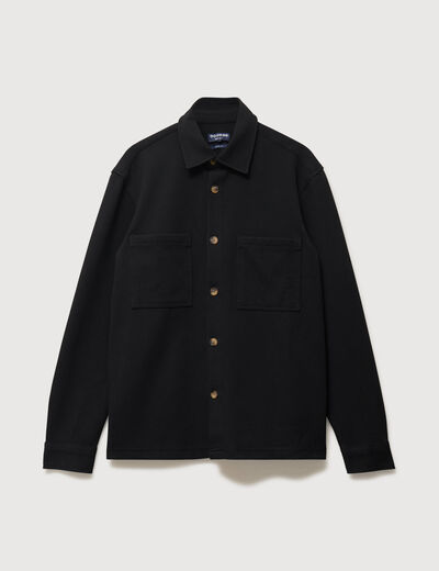Surchemise droite col am&eacute;ricain noir homme