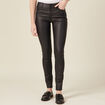 Tregging skinny denim noir enduit femme