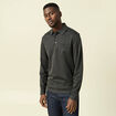 Polo cintr&eacute; manches longues noir homme