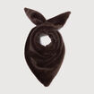 Col en fausse fourrure doubl&eacute; marron fonc&eacute; femme