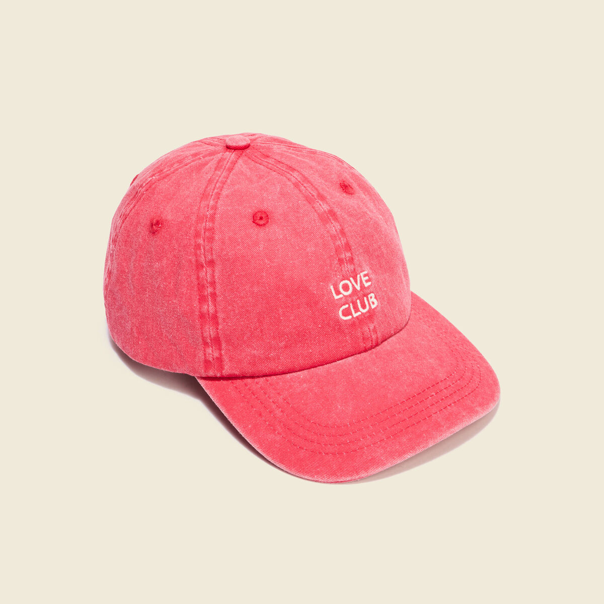 Casquette en coton rouge femme