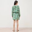 Robe manches longues col rond vert &eacute;meraude femme
