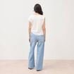 T-shirt col bateau manches courtes ecru femme