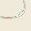 Collier 2 rangs avec perles vert pastel femme