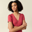 Robe longue droite rose framboise femme