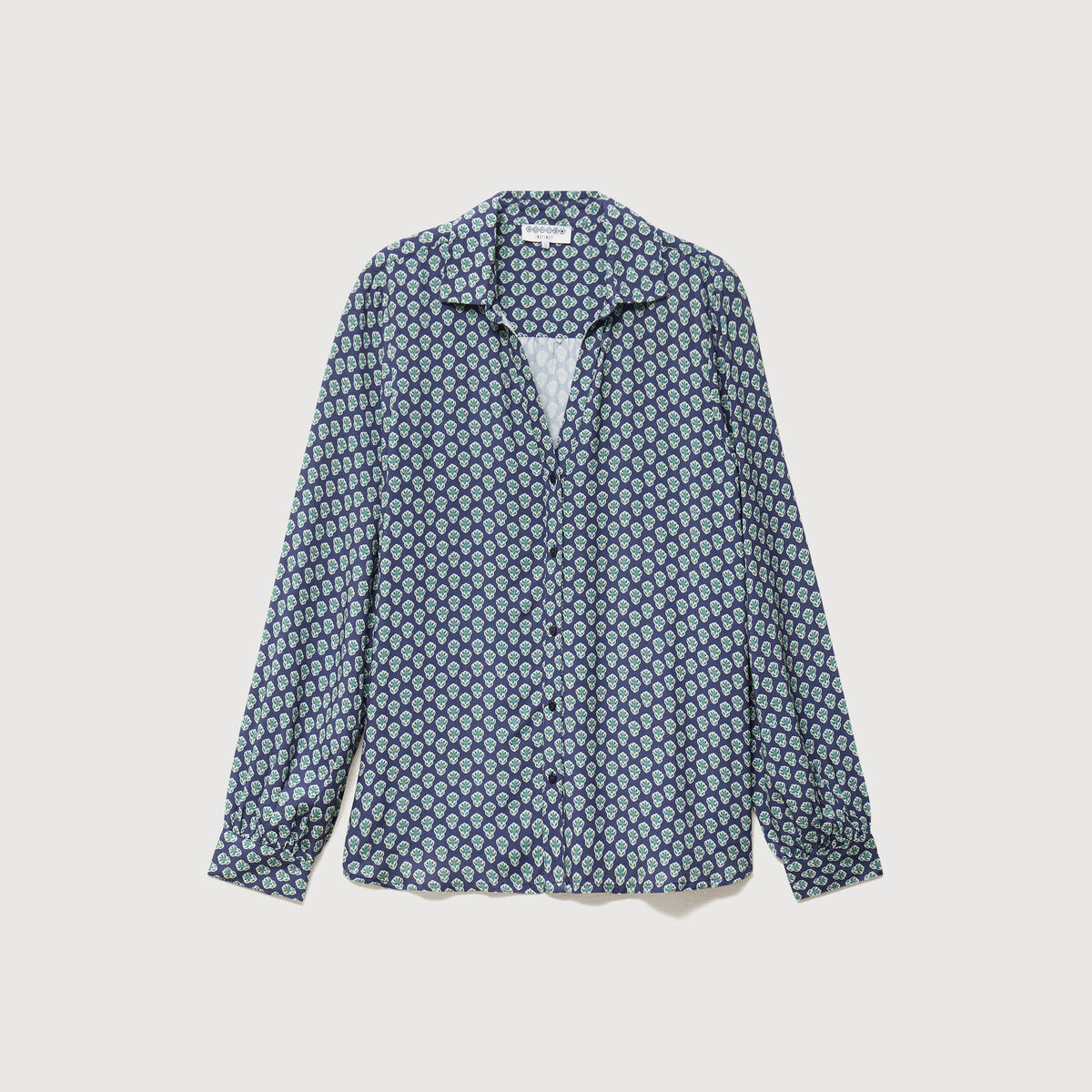 Blouse manches longues bleu marine femme