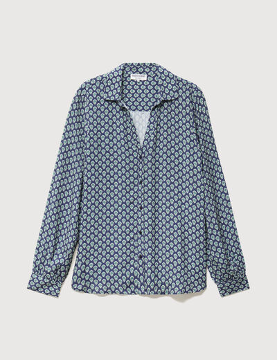 Blouse manches longues bleu marine femme