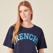 T-shirt manches courtes bleu marine femme