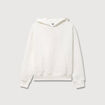 Sweat &agrave; capuche manches longues ecru homme