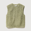Gilet droit sans manches col rond vert kaki femme