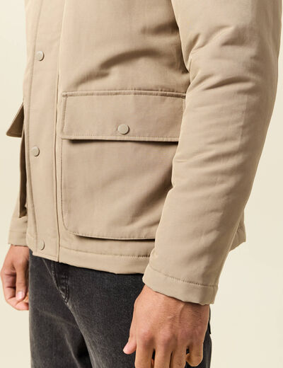 Veste droite mi-longue d&eacute;perlante sable homme