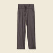Pantalon large taille haute gris foncé femme