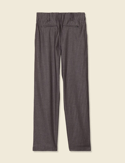 Pantalon large taille haute gris foncé femme