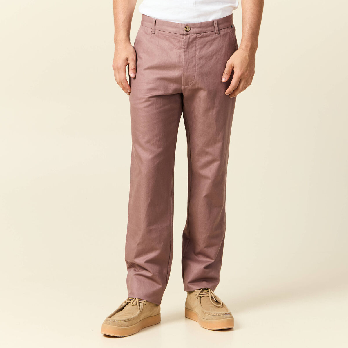Pantalon chino vieux rose homme