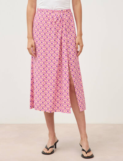 Jupe fluide multicolore femme