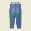 Jeans mom ceinture foulard denim stone femme