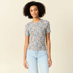 T-shirt manches courtes bleu clair femme
