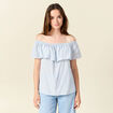 Blouse manches courtes ecru femme