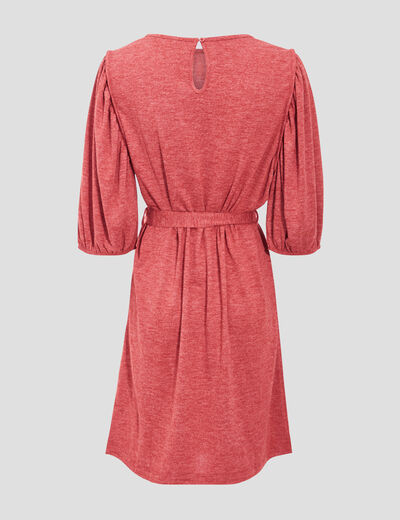 Robe droite ceinturée orange foncé femme
