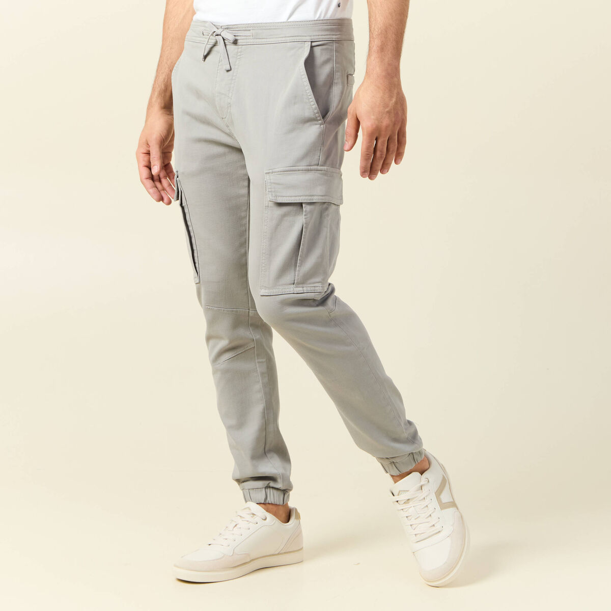 Pantalon battle bas resserré gris homme