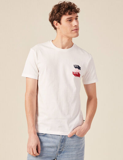 T-shirt manches courtes ecru homme