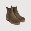 Bottines semelle gomme vert kaki femme