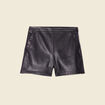 Short droit simili cuir &agrave; pont noir femme