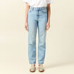 Jeans straight taille haute 7/8&egrave;me denim baby bleu femme