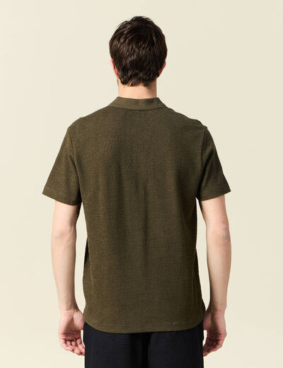 Polo manches courtes vert kaki homme