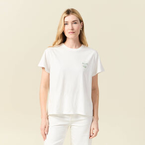 T-shirt manches courtes ecru femme