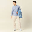 Chemise manches longues bleu gris homme