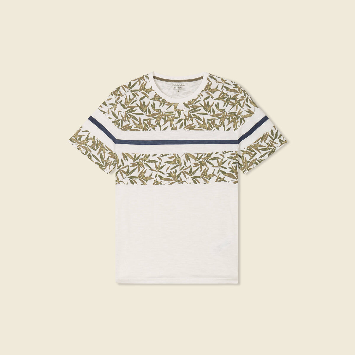 T-shirt manches courtes ecru homme