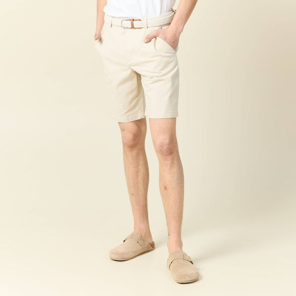 Bermuda droit chino ceinture sable homme