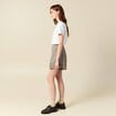 Short pliss&eacute; taille haute fluide marron femme