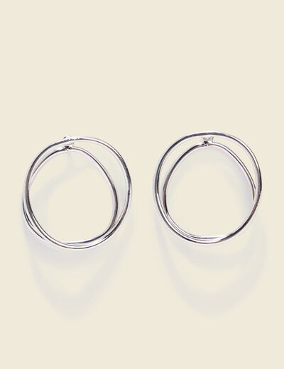 Boucles d'oreilles couleur argent femme