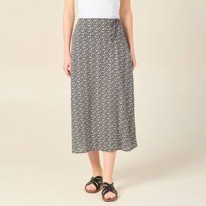 Jupe longue portefeuille noir femme