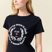 T-shirt manches courtes bleu marine femme