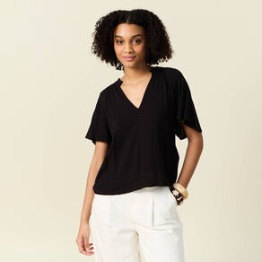 blouse manches courtes noir femme Blouse manches courtes noir femme