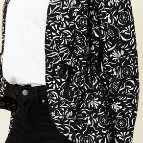 Gilet manches longues noué noir femme